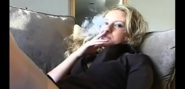  Jaw dropping sweetheart teasing with a cigarette in her throat